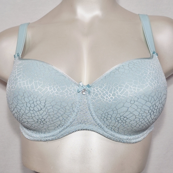 34DDD Chantelle 1896 C Magnifique Sweetheart T-Shirt Underwire Bra Aqua Blue - Picture 1 of 6